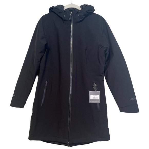 Eddie Bauer Jackets & Blazers - Eddie Bauer Cloud Cap Stretch Insulated Trench Coat Womens Size Small Black